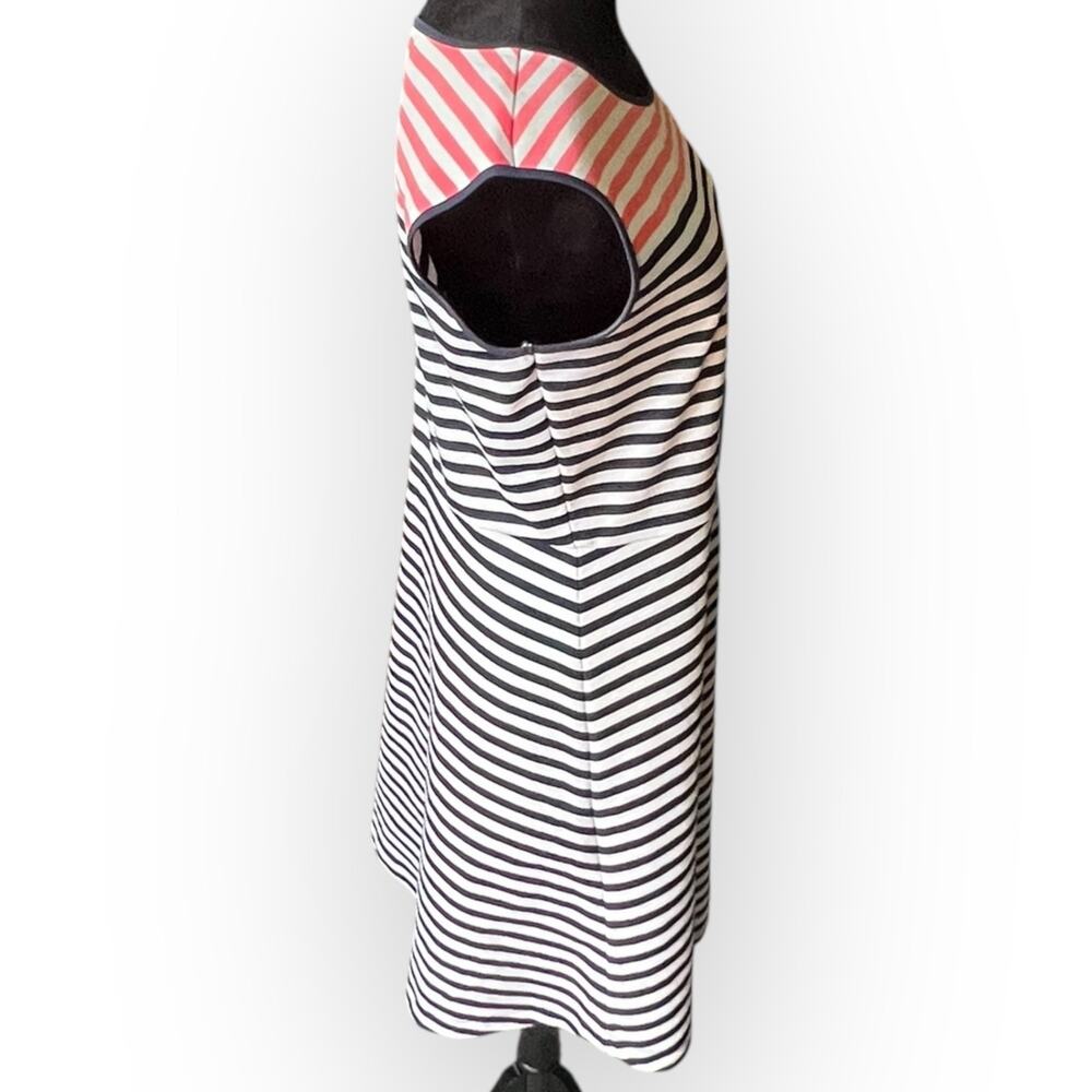 Draper James Women's Blue Pink White Stripe Ponte Knit Fit & Flare Dress Size M - Picture 7 of 13